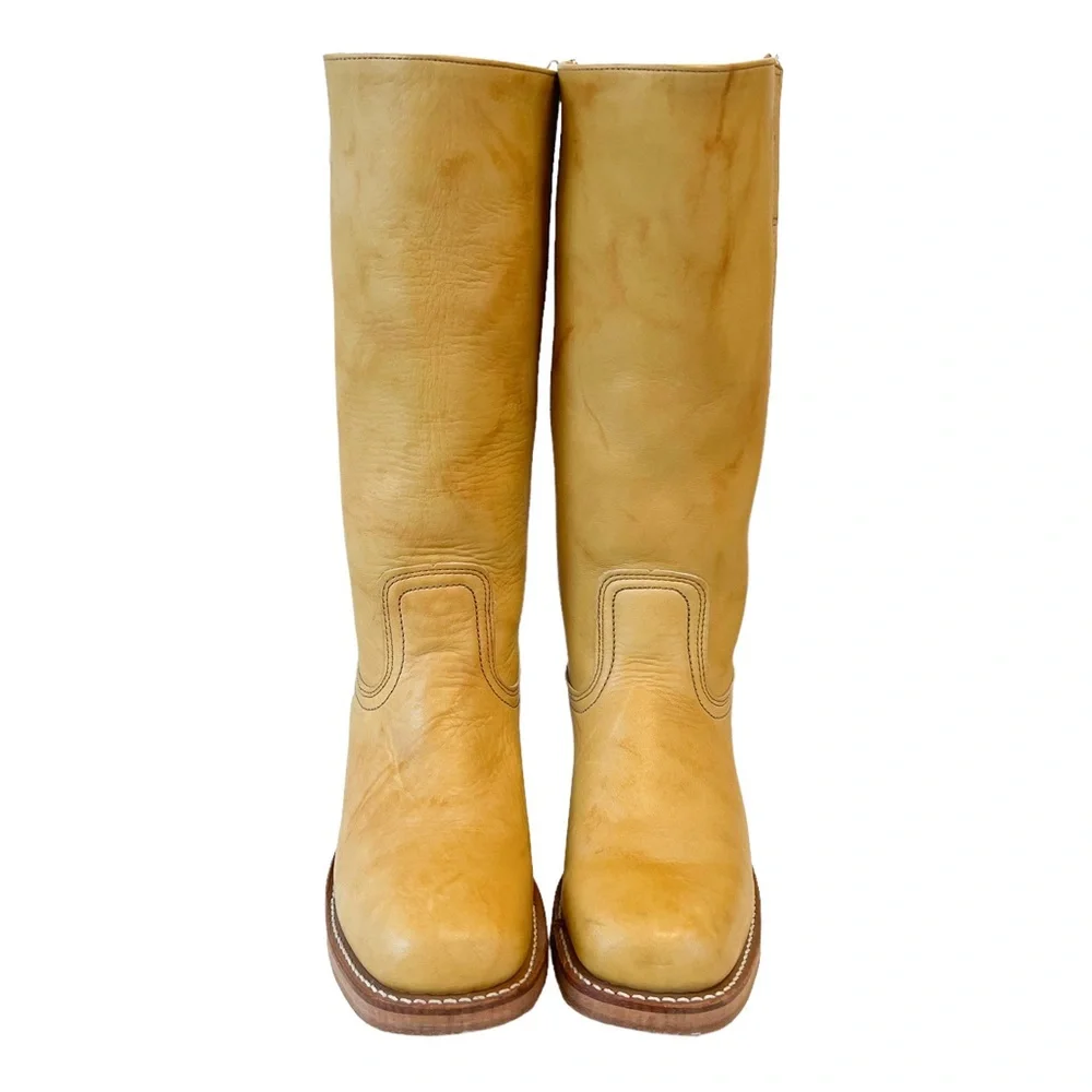 Frye Banana Yellow Leather Campus Boot - Picture 4 of 14